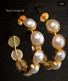Pearl hoops earrings