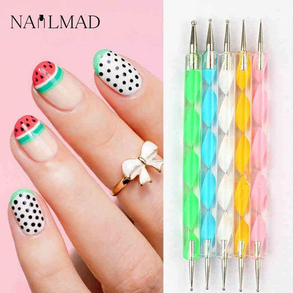 5 pieces two way dotting tools for nail art