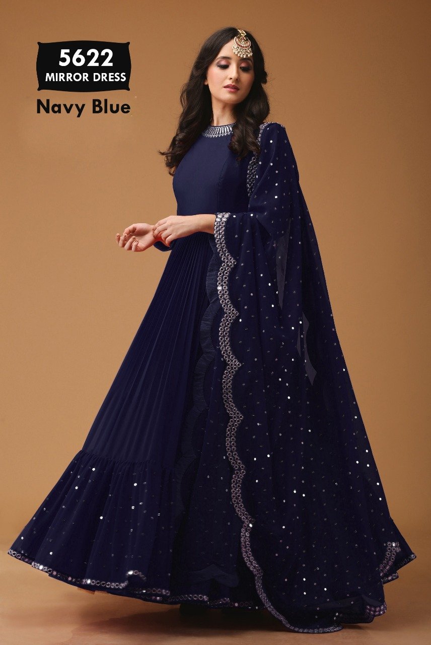 Long Indian Dress With Frill Mirror Hand Work Daman www.soosi.co.in Long Indian Dress With Frill Mirror Hand Work Daman www.soosi.co.in