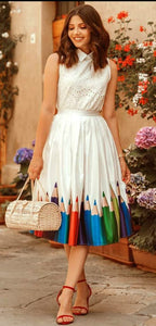 White Rainbow pencil skirt