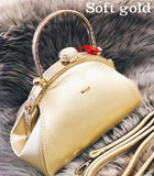 Women's Gold frame Handbags with solid gold handle