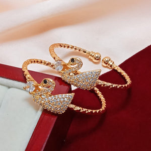 A Pair of Diamond Swan Openable Bangles for kids