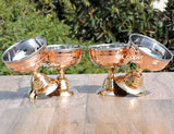 Copper and Stainless Steel Dessert Bowl Set.