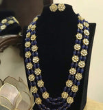 Stay Classy With this  OriginalAhemdabadi Kundan Mala With Onex Beads and matching earrings.