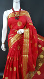 Summer Special Kota Cotton Saree with Gold Zari Weavings and Borders With Blouse.