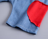 White  Top with Denim  Shorts For Boys