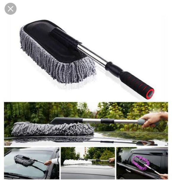 Micro fibre car cleaner with length adjustable handle.