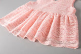 Peach Flower, Lace Frock  with frills and Cute shorts.