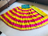 Pink & Yellow Stripes Lehenga Choli