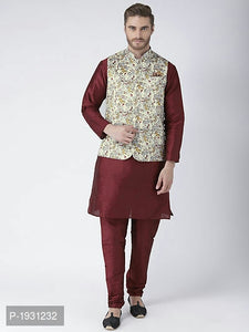 Men's Premium Kurta Pyjama Set with Printed Jacket KPJ 01