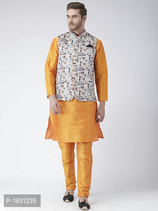 Men's Premium Kurta Pyjama Set with Printed Jacket KPJ 03