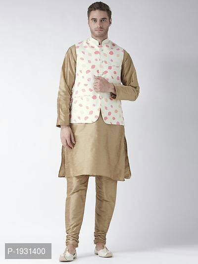 Men's Premium Kurta Pyjama Set with Printed Jacket KPJ 04