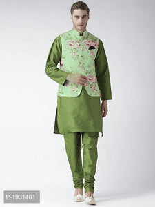 Men's Premium Kurta Pyjama Set with Printed Jacket KPJ 05