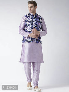 Men's Premium Kurta Pyjama Set with Printed Jacket KPJ 06