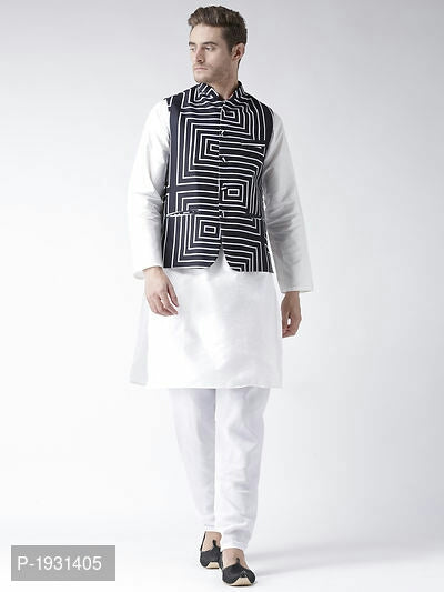 Men's Premium Kurta Pyjama Set with Printed Jacket KPJ 07