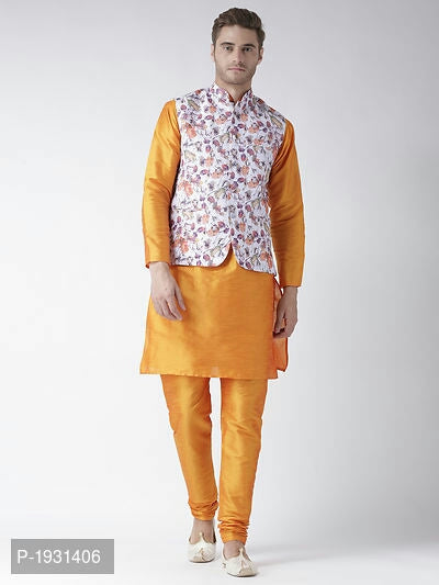 Men's Premium Kurta Pyjama Set with Printed Jacket KPJ 08