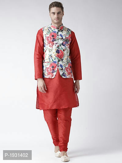 Men's Premium Kurta Pyjama Set with Printed Jacket KPJ 09