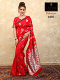 Red Silver Weaves Saree