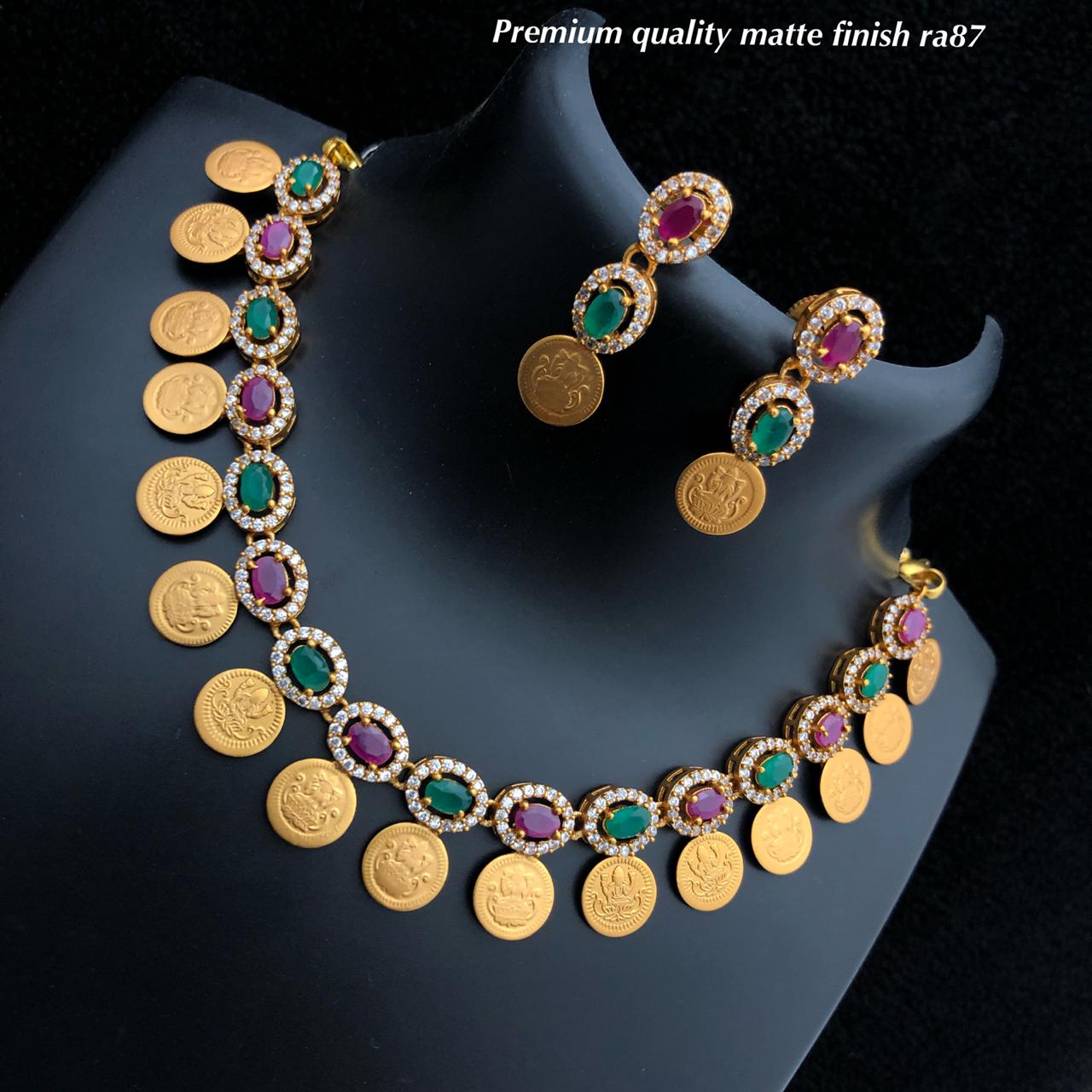4 layered moon chain gold coin necklace - Makers India