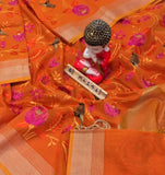 Maheswari Sunset Orange Saree