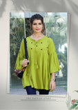 Green Rayon Top For Women.