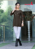 Brown Rayon Top For Women.