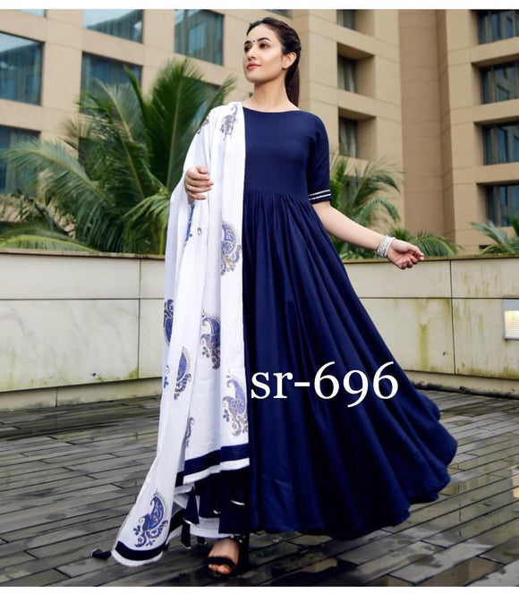 blue dress material Pure Muslin with Heavy Embroidery Women Suit Dress Material Blue Stilento