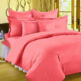 Pure Cotton with Satin Stripes Double Bedsheets.