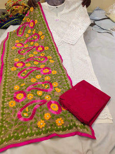 Cotton Kurti and Palazzo with Georrgete Stole CKP03