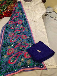 Cotton Kurti and Palazzo with Georrgete Stole CKP08