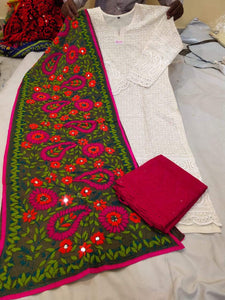 Cotton Kurti and Palazzo with Georrgete Stole CKP10
