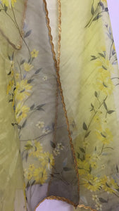 Organza Duppatta with Floral prints for Women