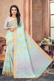 PURE LINEN saree with running Blouse Material.