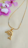 Golden Dolphin Pendant with Chain