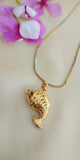 Golden Fish Pendant with Chain.