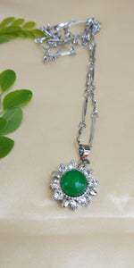 Silver  Jade  Pendant with Chain.