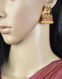 Hand crafted Badra pearl Gold jumka for women.