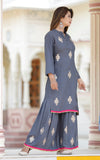 Grey Kurti with  Sharara