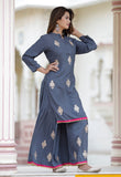 Grey Kurti with  Sharara
