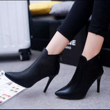 Sexy High Heel Black Pointed Boots for Women