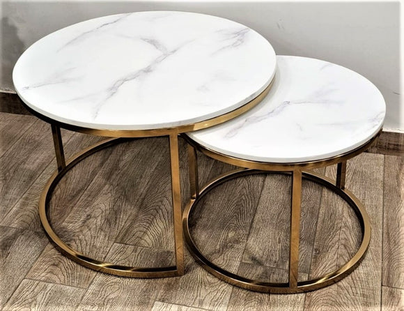 Gold Finish elegant Metal Nesting Table for Home Decor-SP001NTGF