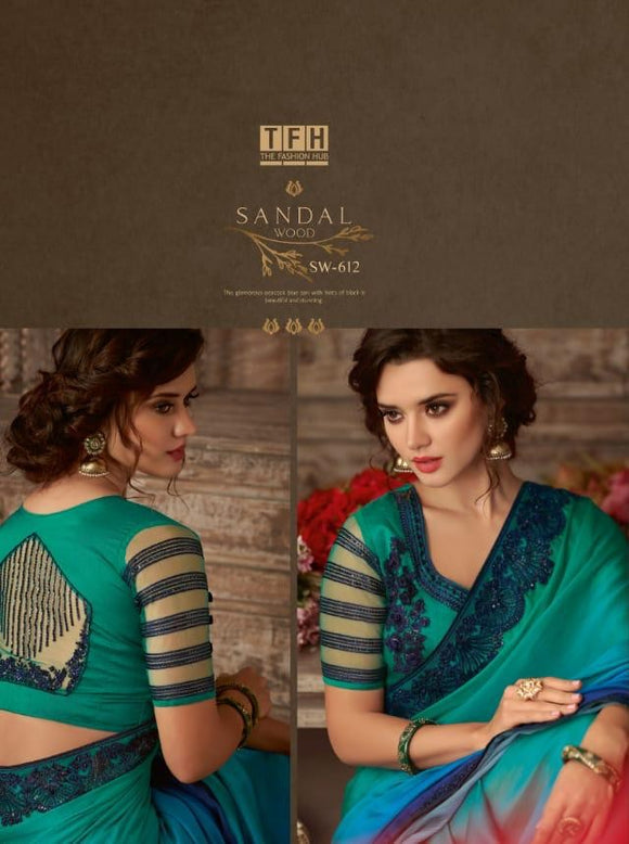 Sandal Wood Silk Party Wear Sarees SW612