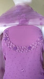 Violet Georgette top with net embroidered Duppatta-CFSSM01