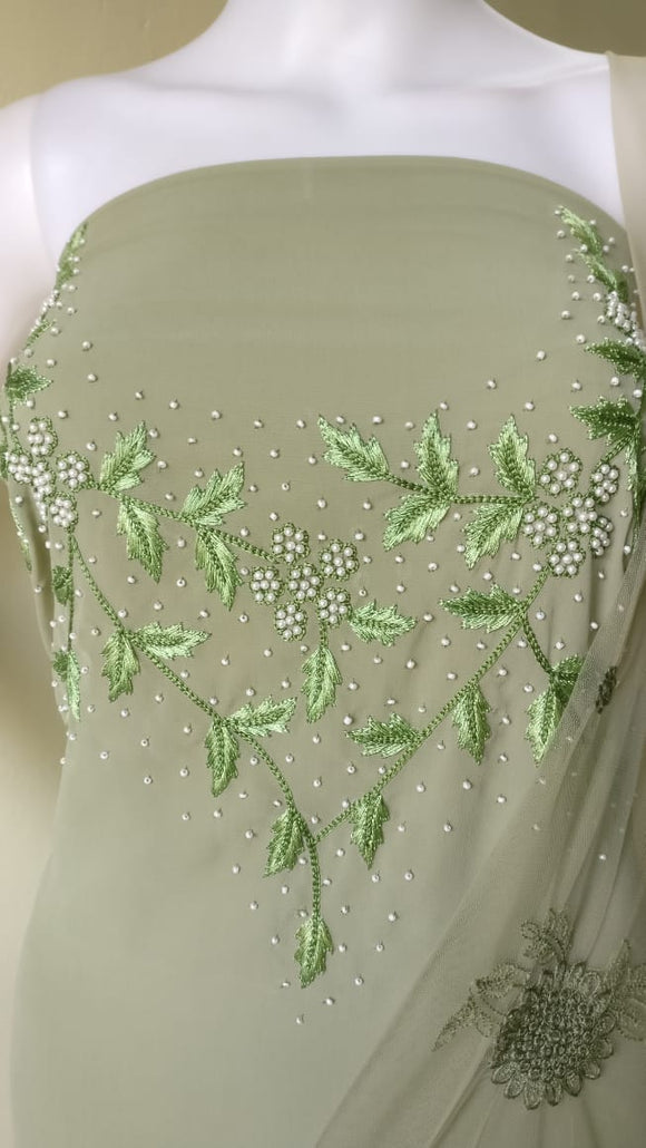 Stylish Green Georgette top with net embroidered Duppatta-CFSSM02