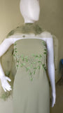 Stylish Green Georgette top with net embroidered Duppatta-CFSSM02