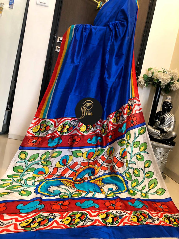 HAND PAINTED SAREE WITH CHEMICAL FREE PAINT FR WOMEN-SIHPS003