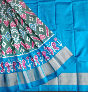 Ikkat Pochampally Handloom Pure Silk Kids Lehenga Blouse Material -KL013