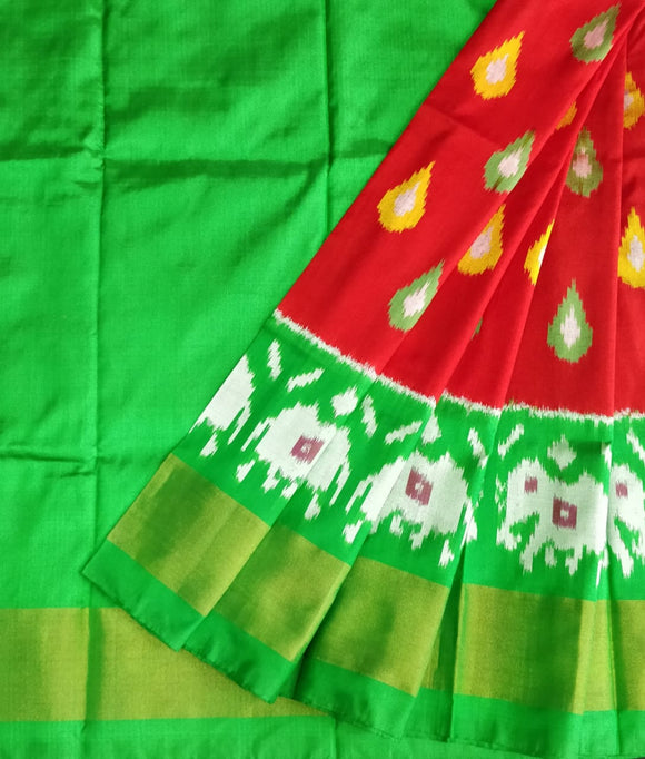 Ikkat Pochampally Handloom Pure Silk Kids Lehenga Blouse Material -KL011