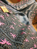 Grey and Pink  Pure Bengal Tussar Cutwork Sarees with Running Blouse piece-SARAS003GY