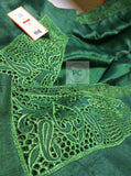 Moss Green Pure Bengal Tussar Cutwork Sarees with Running Blouse piece-SARAS001GR